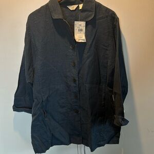 NWT Classic JJill linen jacket blue LP